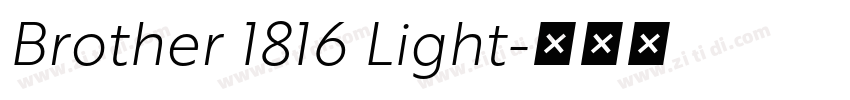 Brother 1816 Light字体转换